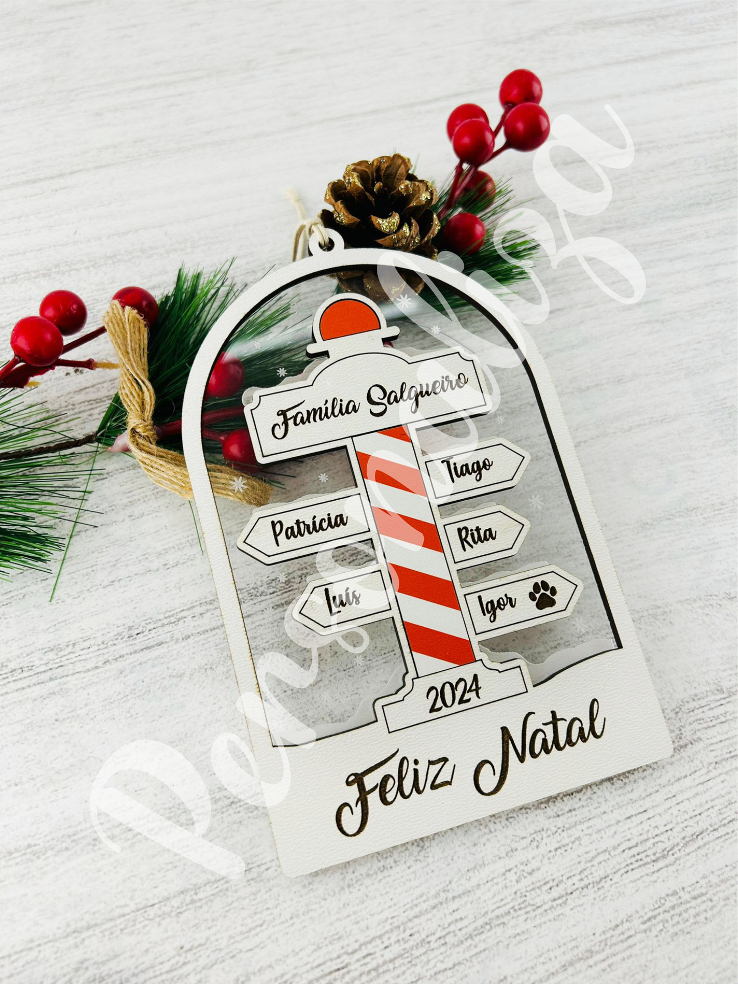 Pendente natal - setas família
