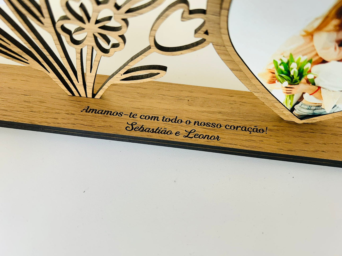 Plaquinha Flor c/ foto