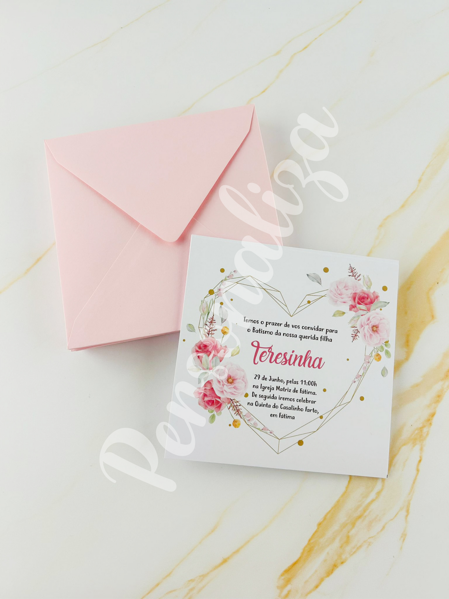 Convite - Coração Floral
