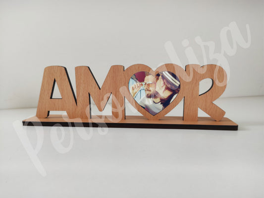 Placa AMOR com foto