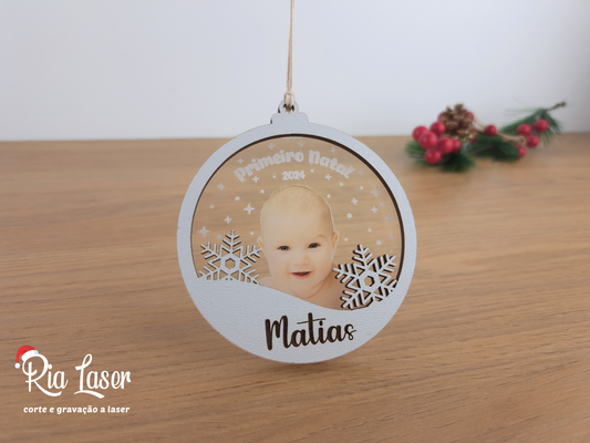 Pendente natal - foto 1º Natal (modelo 2)