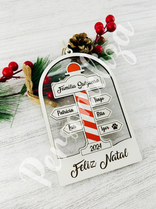 Pendente natal - setas família