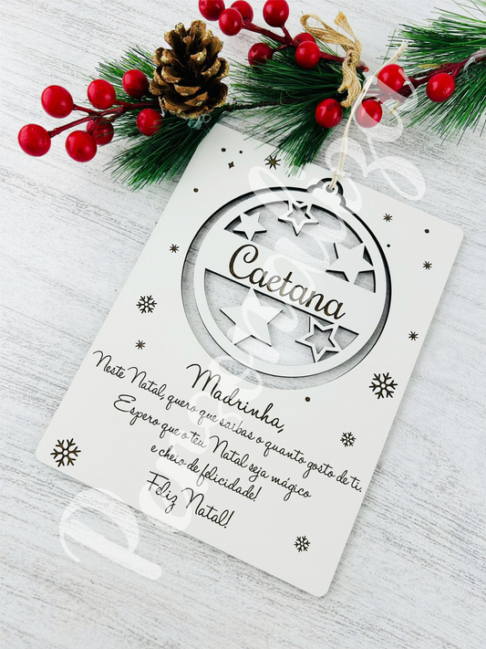 Postal c/ pendente de natal (modelo 1)