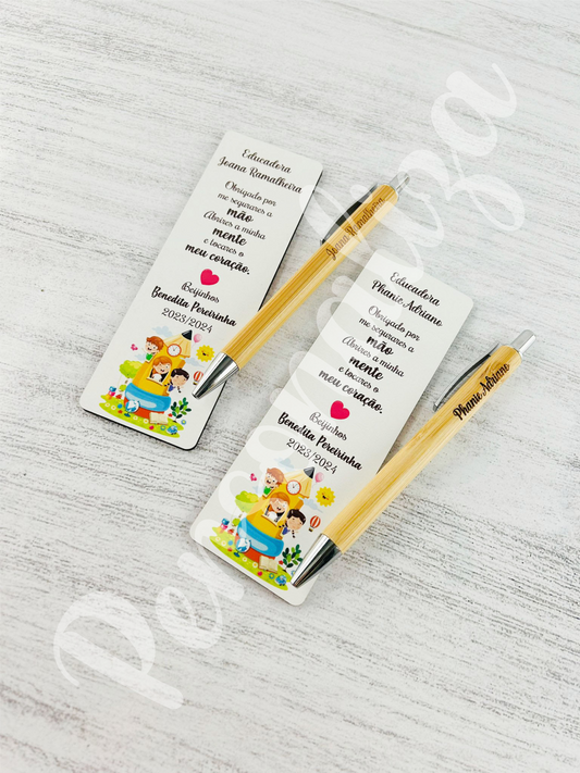 Conjunto - Marcador de livro  c/ caneta